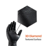 MotorPower Care 8 Mil Heavy-Duty Nitrile Disposable Gloves, Diamond Grip, Powder-Free, Latex-Free, Black, XL, 1,000 Count G1100
