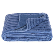 Mainstays Channel Faux Fur Blanket, Reversible, Blue Jewel, King Size 102 in x 90 in