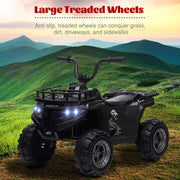 Sakiyr 12V Kids Ride On ATV, Battery Powered Electric Vehicle with Led Light, 4-Wheeler Quad ATV Play Car 2 Speeds for Boys Girls