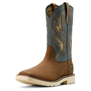 Ariat Men's Activator VentTek Work Boot, Wide Square Toe, Pull-On, Water Resistant, Slip-Resistant Sole, Alamo Brown/Stone Grey, Size 10