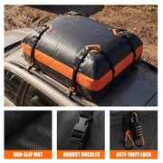 CONCETTA Car Rooftop Cargo Carrier, 15 Cubic Feet Waterproof Durable Roof Bag with Straps and Anti-Slip Mat, Universal Fit