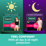 Depend Night Defense Adult Diapers for Women, Large, Overnight Absorbency, Pink, 72 Count