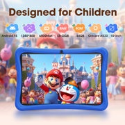 DigiLand 10.1 Inch Kids Tablet, Android 15, 6GB RAM, 64GB Storage, Parental Controls, Blue, MID1050-Kids