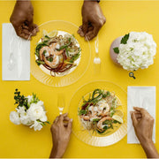 Chinet Cut Crystal Clear Plastic Dinner Plates, 10 in, 100 Count, White, Round, 38527