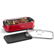 Techwood 17-Inch Electric Griddle, 1500W Smokeless Indoor Grill, Temperature Control, Red