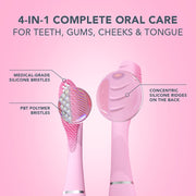 Foreo Issa 3 Sonic Toothbrush, 4-in-1 Oral Care, Hybrid Silicone & PBT Bristles, 16 Intensities, USB Rechargeable, Pink