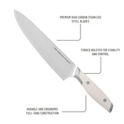 The Pioneer Woman 14-Piece Knife Block Set, High-Carbon Stainless Steel Blades, Ergonomic ABS Handles, Linen-Finished Acacia Wood Block