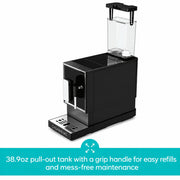 Casabrews ACAFE Plus Automatic Espresso Machine, 20-Bar Pressure, Built-in Burr Grinder with 5 Settings, Touchscreen Control, Milk Frother, Black