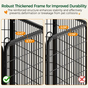 Yaheetech Metal Dog Playpen, 24.2 in Tall, 8 Panels, Black Steel, TLer4e0001