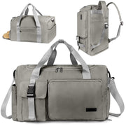 Gynky Duffel Bag 4 in 1 Travel Backpack Duffle Bag, Gray