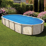 In The Swim Blue Oval Solar Pool Cover, 15 x 30 ft, 8 Mil Polyethylene, UV Resistant, Cut-To-Fit Design