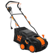 WEN Electric Dethatcher and Scarifier, 16-Inch, 15-Amp, 2-in-1 with Detachable Collection Bag, Black, DT1516