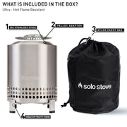 Solo Stove SSMESA-XL-SS Mesa XL Tabletop Fire Pit with Stand | Low Smoke Outdoor Mini Fire, Silver