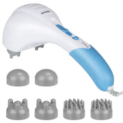 Cotsoco Handheld Massager, Double Head Electric Deep Tissue Percussion, 3 Removable Massage Heads, Corded, Blue, MA209