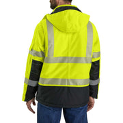 Carhartt High-Visibility Storm Defender Waterproof Class 3 Sherwood Jacket, Heavyweight, Quilted Brushed Polyester Lining, Brite Lime, X-Large, 106694