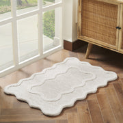 My Texas House Stella Ivory Scallop Wool Indoor Area Rug, 24 x 36 Inches, Handmade, Stain Resistant, Low Pile