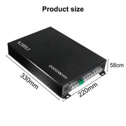 Pecham CC1895 2000W 4 Channel Car Amplifier, Digital Stereo Class A/B Amp, Adjustable Low/High Pass Filters, Bass Boost, Aluminum Alloy