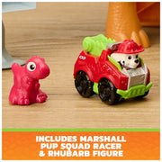 Spin Master Paw Patrol Lift & Race Dino Playset with 25 cm Brachiosaurus, Marshall Pup Squad Racer, Rhubarb Figure, Multicolored, 6075941