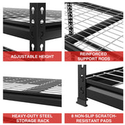 WORKPRO 5-Tier Metal Shelving Unit, Heavy Duty Adjustable Storage Rack, 4000 lbs Load Capacity, 72H x 48W x 24D, Black