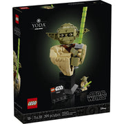 LEGO Star Wars Attack of the Clones Yoda Bust Building Set with Lightsaber, Display Stand, 399 Pieces, 75438