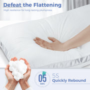 Cookey Queen Size Bed Pillows Set of 2, Luxury Hotel Quality, Gusseted Ergonomic Support, Hypoallergenic Down Alternative Filling, 20 x 30 in