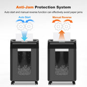Bonsaii C185-J Paper Shredder, 18-Sheet Cross Cut, 60-Min Continuous Run, P-4 Security, 6.1-Gallon Bin, Black