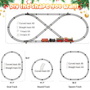 Freecat Classic Christmas Electric Train Set with Realistic Sounds, Working Headlights, Water Vapor Smoke Effects, Durable ABS Plastic, Tracks Included, for Kids Ages 3-12