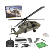 Bruce & Shark F949S K170 RC Helicopter Black Hawk UH-60L 4-Channel Flybarless with Adjustable Left & Right, Green