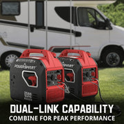 PowerSmart 2500W Portable Inverter Gas Generator Super Quiet Low Oil Shutdown, Ultra Lightweight for Camping