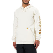 Carhartt Men's Loose Fit Midweight Logo Sleeve Graphic Hoodie, Malt, Large Tall, K288-W03