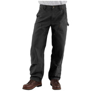 Carhartt Men's Loose Straight Washed Duck Double-Front Work Utility Pants, Black, 36W x 34L, B136