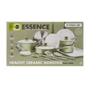 GreenPan Essence 17-Piece Ceramic Nonstick Cookware Set, Diamond Reinforced, Blue, Dishwasher & Oven Safe