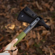Swiss Tech Beilwerk Camping Hatchet, Stainless Steel Head, Anodized Aluminum Handle, Silicone No-Slip Grip, Nylon Sheath, 14.5 in