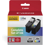 Canon 6197C004 PG-285 Black/CL-286 Color Cartridge Pack, Standard (2 Cartridges)