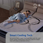 Kizreo Queen Size Hybrid Mattress, 12 Inch Euro Top with Cooling Gel Memory Foam and 744 Pocket Springs, Firm, Breathable Cover