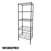 WorkPro 5-Tier Slim Black Wire Shelving, Adjustable Steel Storage Unit, Freestanding, 16x23x72 in