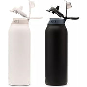 Ello 464-3202-202 Pop & Fill 32Oz. 2 Pk Stainless Steel Water Bottle W/QuickFill Technology, Dunes/Charcoal