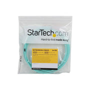 StarTech 3m Aqua Multimode OM3 50/125 Duplex LSZH Fiber Patch Cable LC-LC A50FBLCLC3