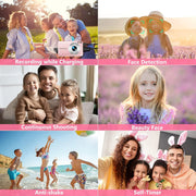 Wednkoly WED-60388 Digital Camera Kids Camera FHD 1080P 44MP Vlogging Camera with 16X Digital Zoom Portable Mini Digital Camera for Kids Teens Seniors with 32GB Card (Pink)