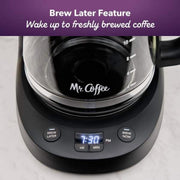 Mr. Coffee 12-Cup Programmable Coffee Maker with Brew Later Feature, Grab-a-Cup Auto Pause, 4-Hour Automatic Shut-Off, Black, 91863920