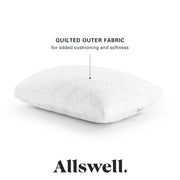 Allswell Cool Lux Bed Pillow with Cooling Cover, Firm Support, Suprelle Cooling Fiber Fill, Diamond Stitch Pattern, King, 2 Pack