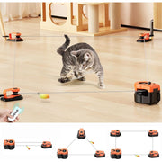 URRU Interactive Cat Toy with Dual Control Modes, Realistic Mice Sounds, Rechargeable, Orange, ZLKDMWJ0925