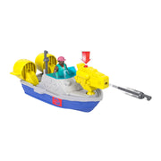 Fisher-Price Imaginext Jurassic World Rebirth Aquachomp Chase Mosasaurus Dinosaur Toy Playset, 18-Inch, Includes 3-Inch Action Figure, Patrol Boat with Launcher, and Projectiles