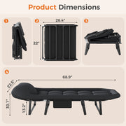 Gianna Folding Camping Bed, Adjustable Camping Cot with Mattress for Patio or Beach Gianna Folding Camping Bed