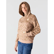 Carhartt Women's Relaxed Fit Midweight Logo Sleeve Graphic Printed Sweatshirt, Soft Sepia Vintage Camo, Small, 107267