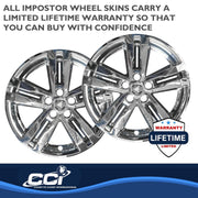 Coast To Coast Automotive Wheel Cover, Impostor 18 Inch Chrome ABS Plastic, 5 Spokes, Snap-On Center Retention, Set of 4, IMP449X