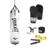 Everlast Elite 2 Nevatear 80lb White Heavy Bag Kit, Durable Polyurethane, 52in, Includes Cardio Gloves and Jump Rope