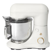 Beautiful 19116 5.3 Qt Stand Mixer, White Icing with Flat Beater, Dough Hook, Balloon Whisk