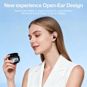 Breezio Open-Ear Wireless Earbuds with Bluetooth 6.0, Touchscreen Charging Case, 60H Playtime, IPX7 Waterproof, Titanium Core, Lightweight Comfort, Stable Fit for Workout S10