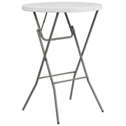 Flash Furniture 32'' Round Granite White Plastic Bar Height Folding Table